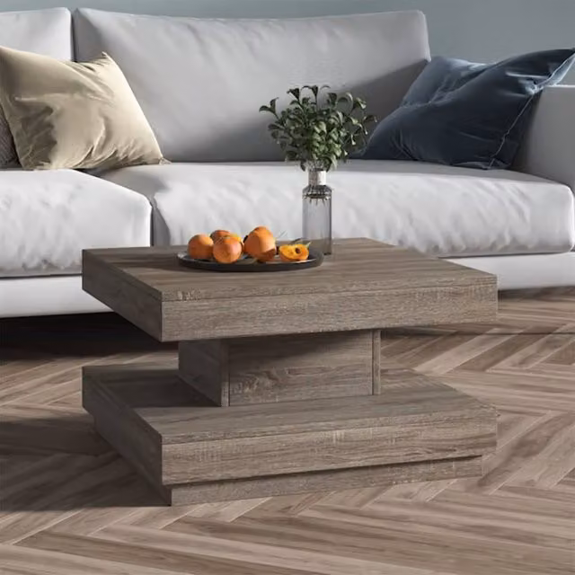 Berkfield Home Grey MDF Square Coffee Table W/D/H: 60 x 60 x 35 cm – 1