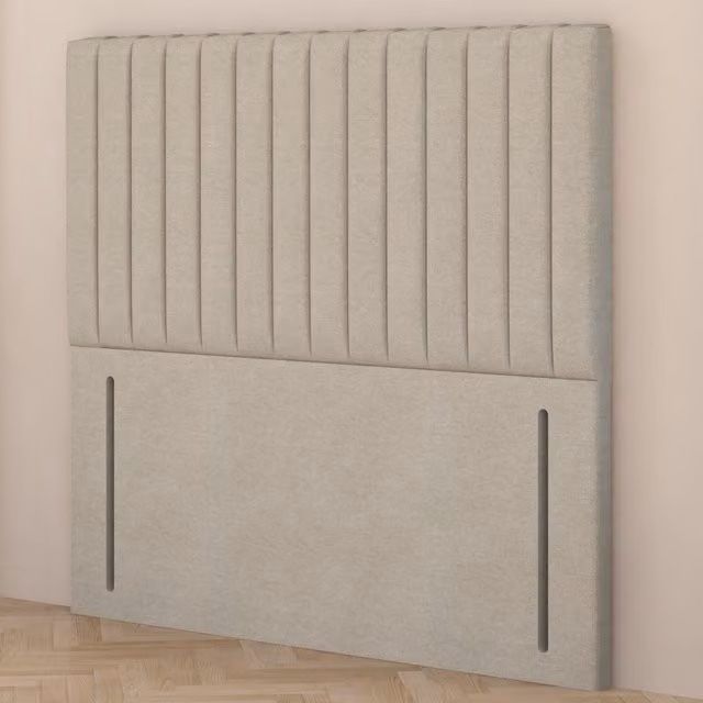 Somnior Beds Ltd Verona Tweed Fabric 54 Inch Floor Standing Upholstered Headboard in Beige and Yellow, Single