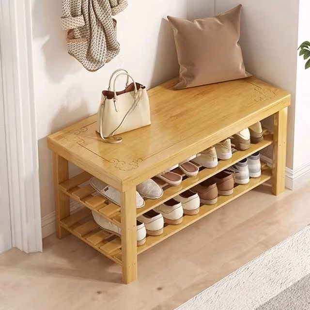 EONLION Bamboo Shoe Rack for Hallway Storage, Brown – 1