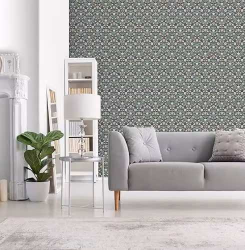 Arthouse Modern Floral Damask Washable Wallpaper in Navy Blue, 10m x 0.5m – 2