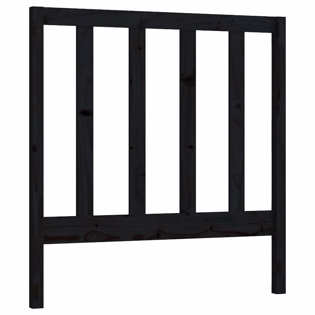 Berkfield Home Black Rustic Solid Wood Pine Bed Headboard W/D/H: 95 x 4 x 100 cm – 2