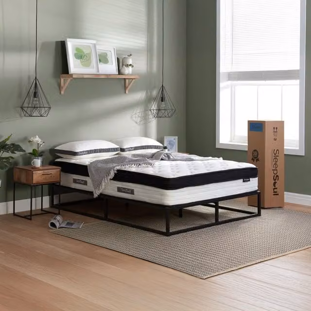 SleepSoul Cloud Hybrid Mattress in White, W/D/H: 140 x 200 x 25 cm