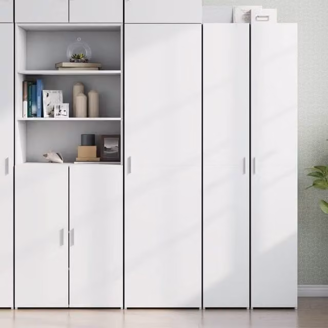 Berkfield Home White Highboard in MDF, W/D/H: 50 x 42.5 x 185 cm
