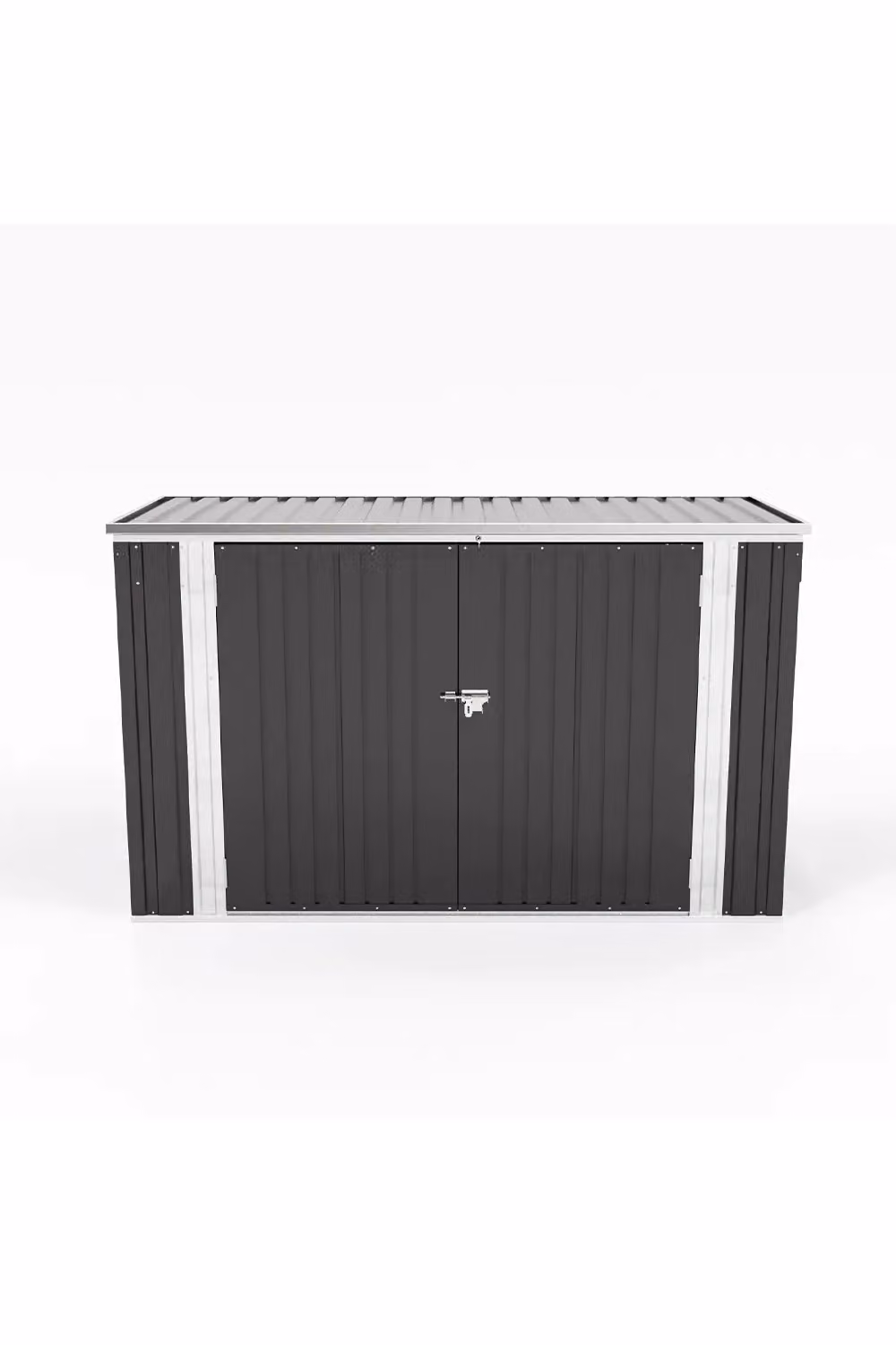 H&O Direct Heavy Duty Steel Outdoor Garden Bicycle Storage Shed, Black, W/D/H: 210 x 130 x 105 cm – 3
