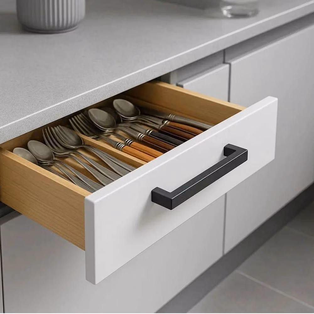 NESTLUNE 15 Pack Matt Black Stainless Steel Bar Kitchen Cabinet Handles, 160mm – 4