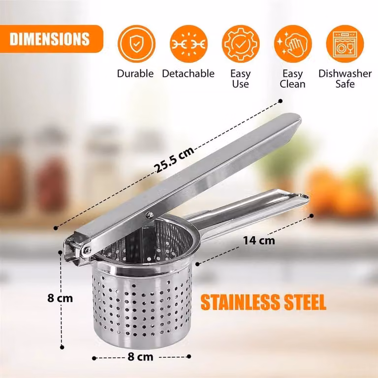SPETLEK Stainless Steel Potato Masher and Ricer in Silver