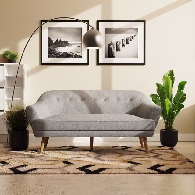 Timber Art Design UK Snowdonia 3 Seater Grey Fabric Upholstered Sofa