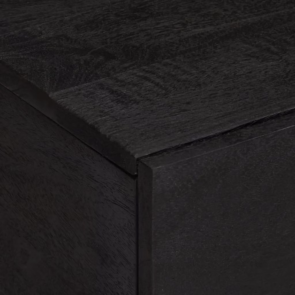 Berkfield Home Black Rectangular Coffee Table with Metal Legs, W/D/H: 80 x 50 x 40 cm – 3