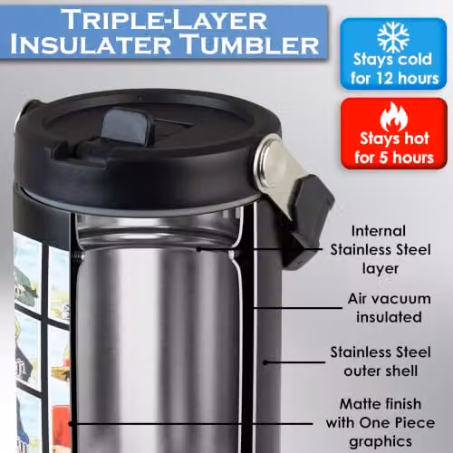 Get Trend One Piece Insulated Stainless Steel Tumbler with Straw and Handle, 850ml, Black – 4