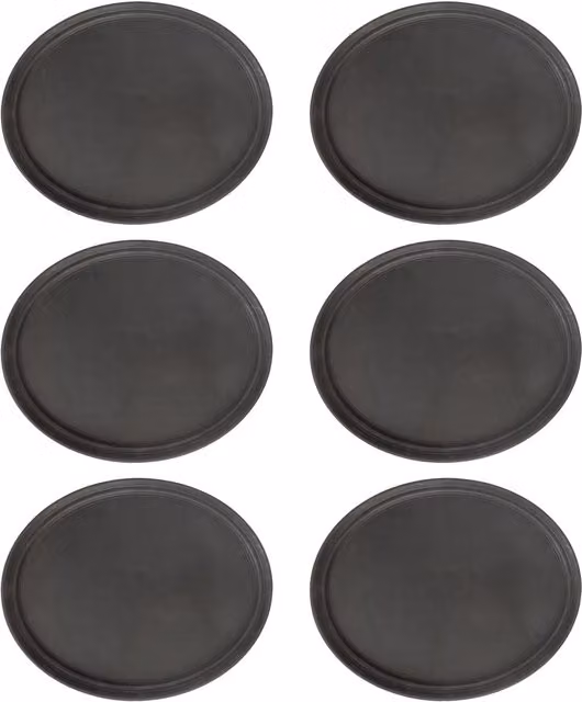 Argon Tableware Oval Non-Slip Serving Trays, Black, Pack of 6, W: 79 cm x D: 66 cm – 1