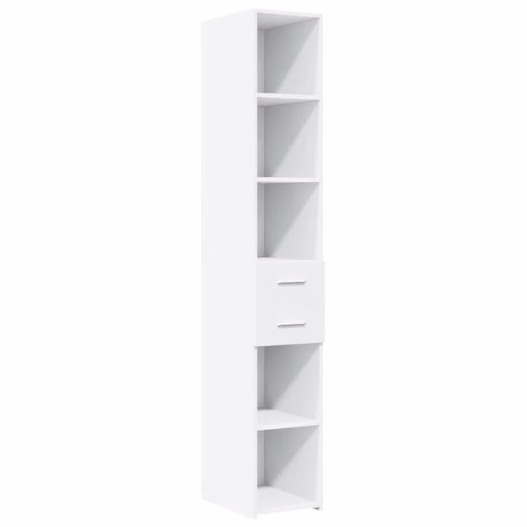 Berkfield Home Modern White Wall Mounted Highboard with Internal Shelves and Doors W/D/H: 30 x 42.5 x 185 cm