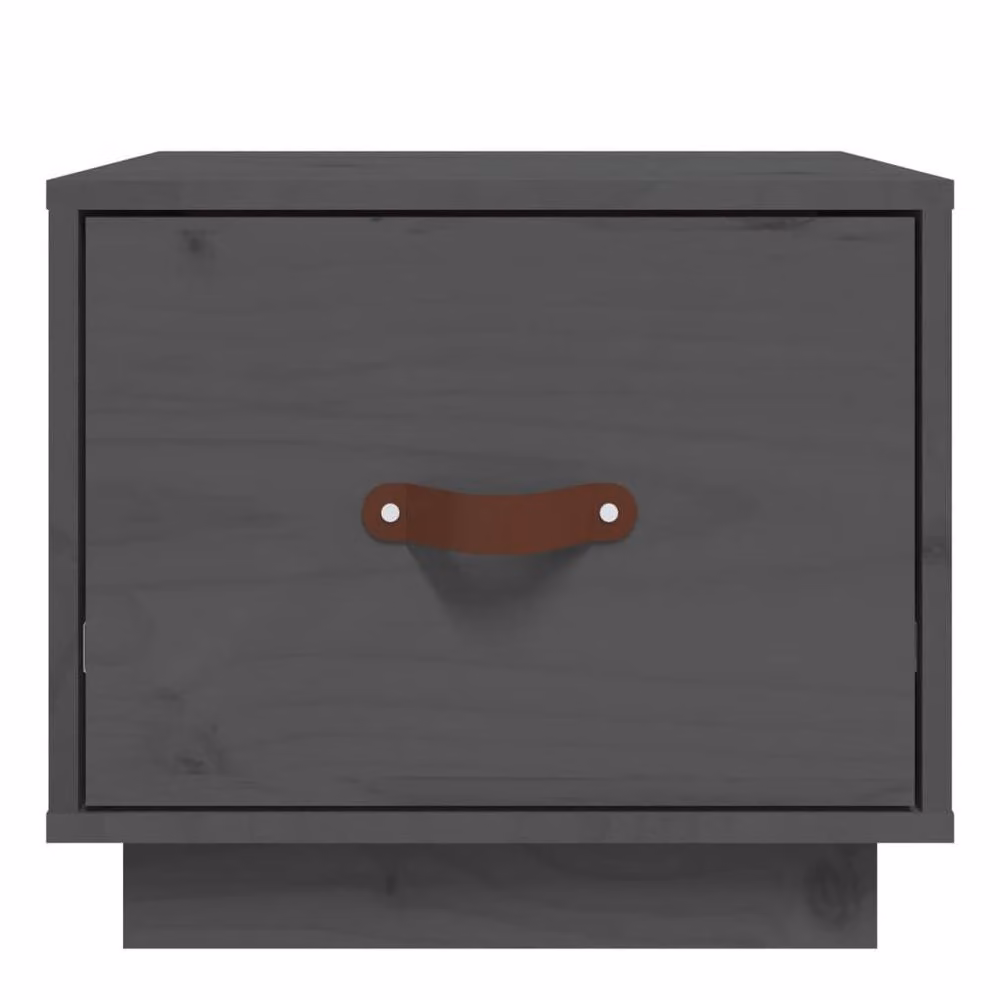 Berkfield Home Set of 2 Grey Solid Wood Pine Bedside Cabinets, W/D/H: 40 x 34 x 35 cm – 3