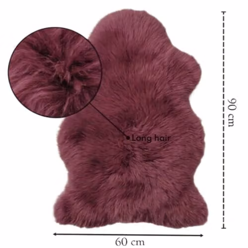 Infinity Leather Luxury Genuine Sheepskin Rug in Red, W/D/H: 90 x 60 x 1 cm – 3