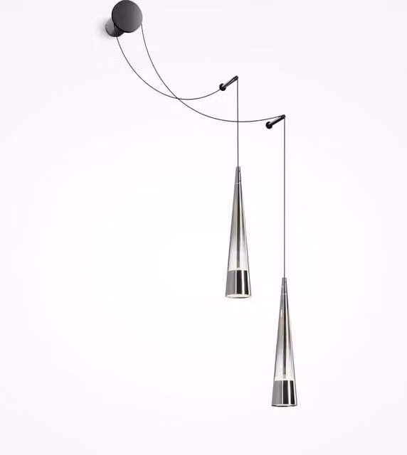 Maytoni Sintesi Modern 2 Light LED Wall Lamp in Chrome and Grey with 3000K Warm White Light – 1