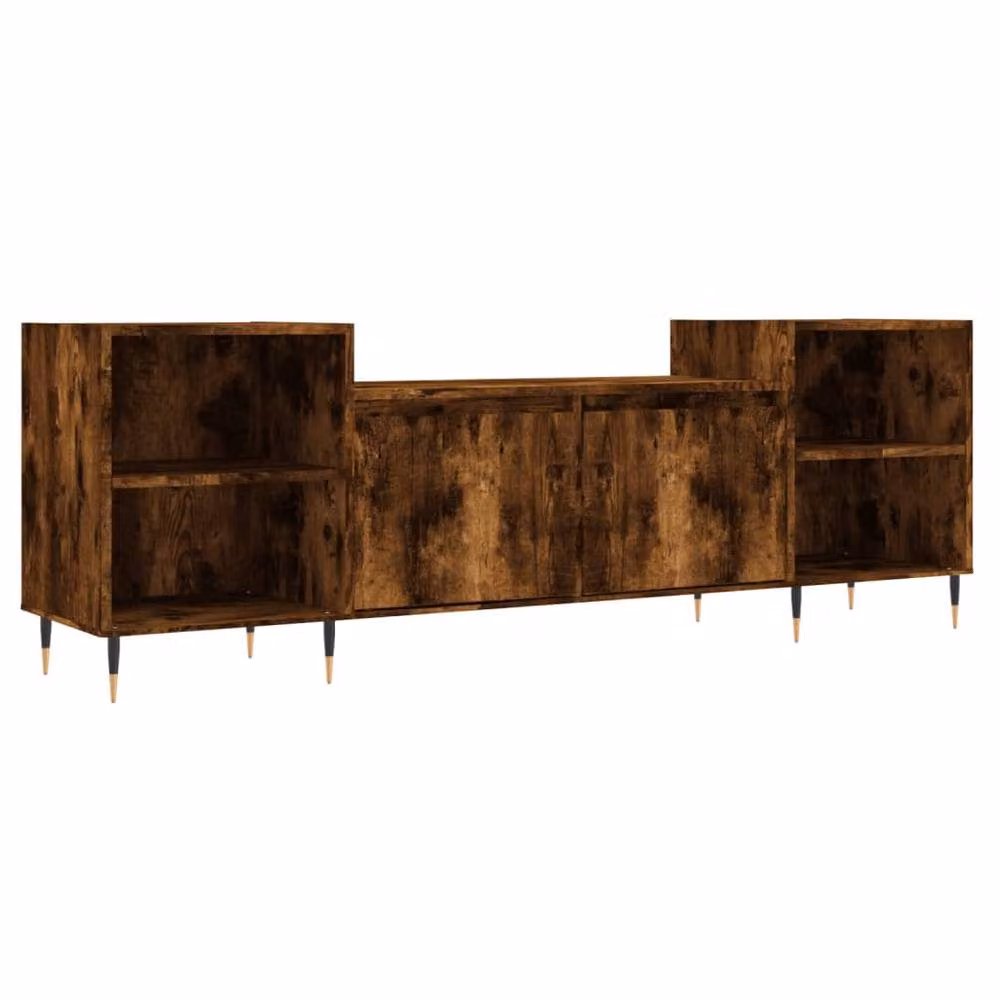 Berkfield Home Smoked Oak TV Cabinet in Brown, W/D/H: 160 x 35 x 55 cm – 3