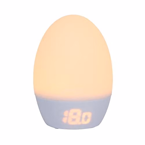 Tommee Tippee GroEgg 2 Nursery Room Thermometer and Dimmable LED Night Light in White or Grey – 1