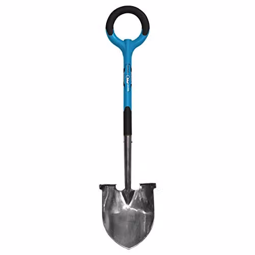Radius Garden 20201 PRO Stainless Steel Shovel in Silver and Blue