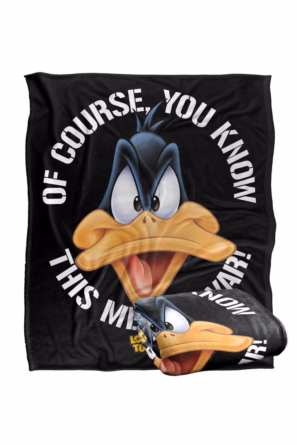 Warner Bros. Looney Tunes Daffy Big Head This Means War Super Soft Silky Touch Fleece Throw Blanket, Multicolour, W: 91 cm, D: 147 cm – 6