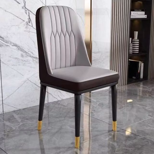 SPETLEK Set of 4 Modern Upholstered Dining Chairs in Brown