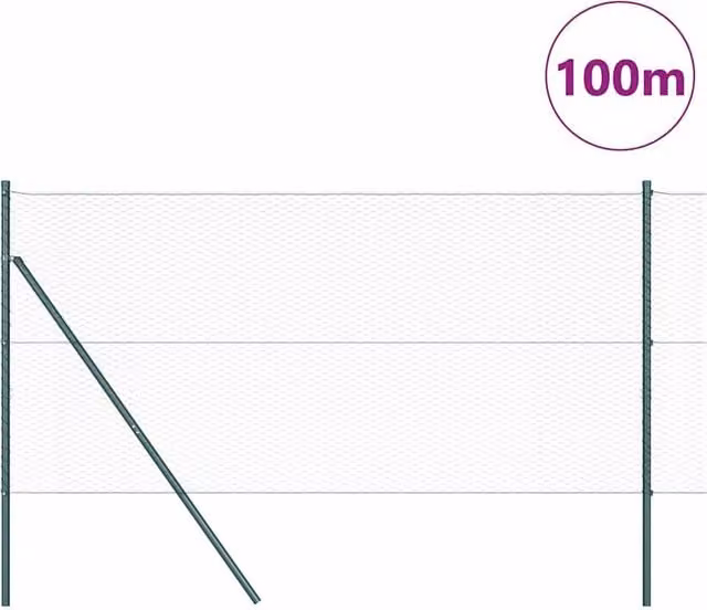 Berkfield Home Green Steel Hexagon Fence, 2 x 100 m