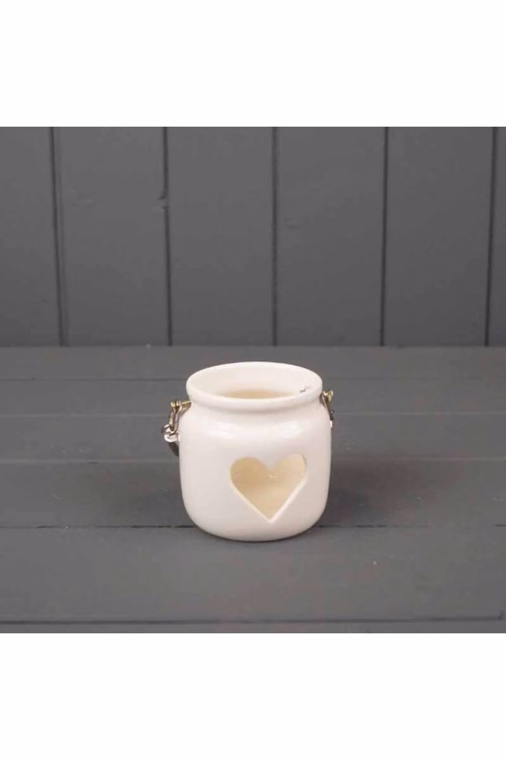 KDMD White Porcelain Heart Cutout Tealight Holder – 2