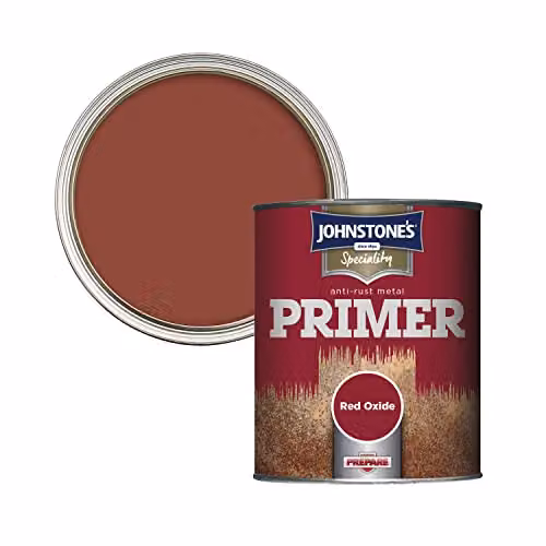 Johnstone's Speciality Anti-Rust Metal Primer in Red Oxide, Matt Finish, 750ml – 2