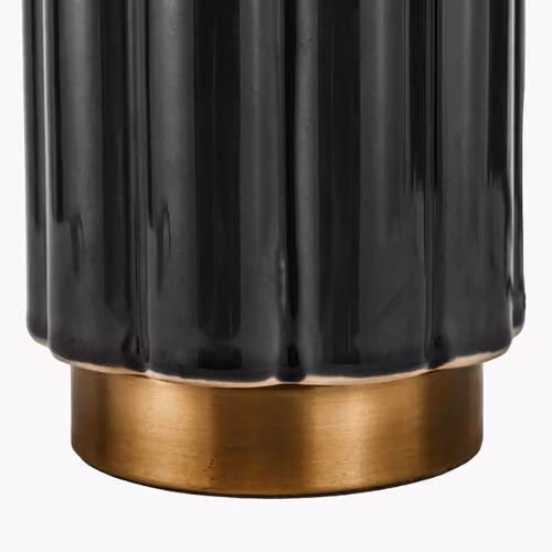 Pacific Lifestyle Art Deco Ceramic Ombre Black Table Lamp with Fabric Shade – 6