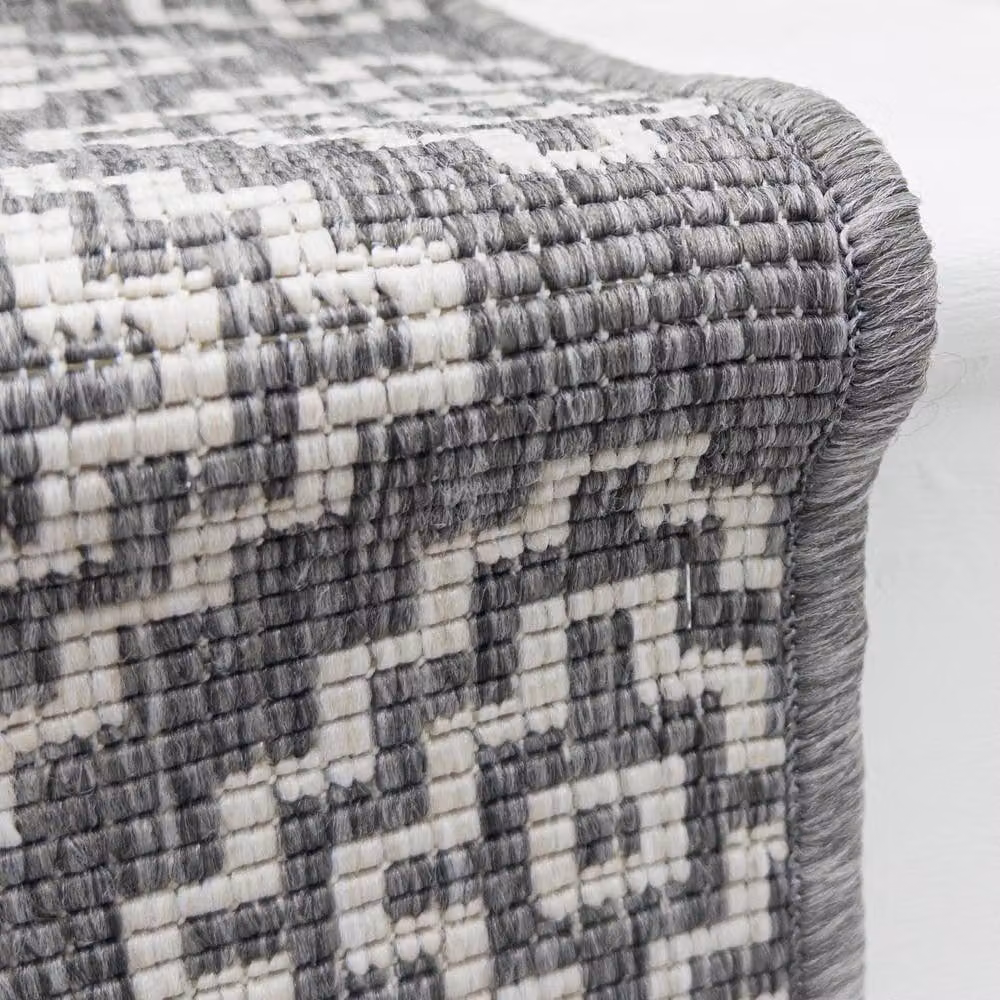 runrug Olmec Reversible and Durable Stair Runner Carpet in Grey, W: 60 cm, L: 450 cm – 3