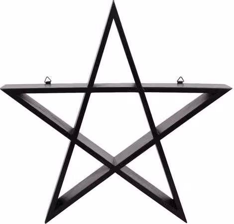 KDMD Pentagram Geometric Star Wall Shelf in Matt Black Metal – 1
