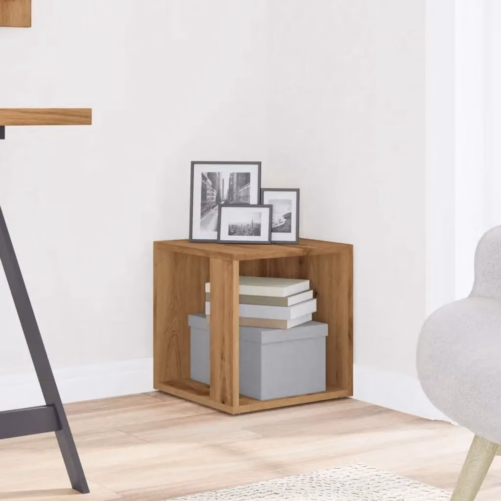 Berkfield Home Artisan Oak Side Table in Brown, W/D/H: 33 x 33 x 34 cm – 3