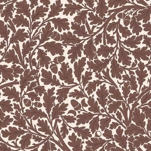 QUERCUS Carnelian Floral Art Nouveau Wallpaper Sample in Red and Brown, H 42.0 cm x W 29.7 cm