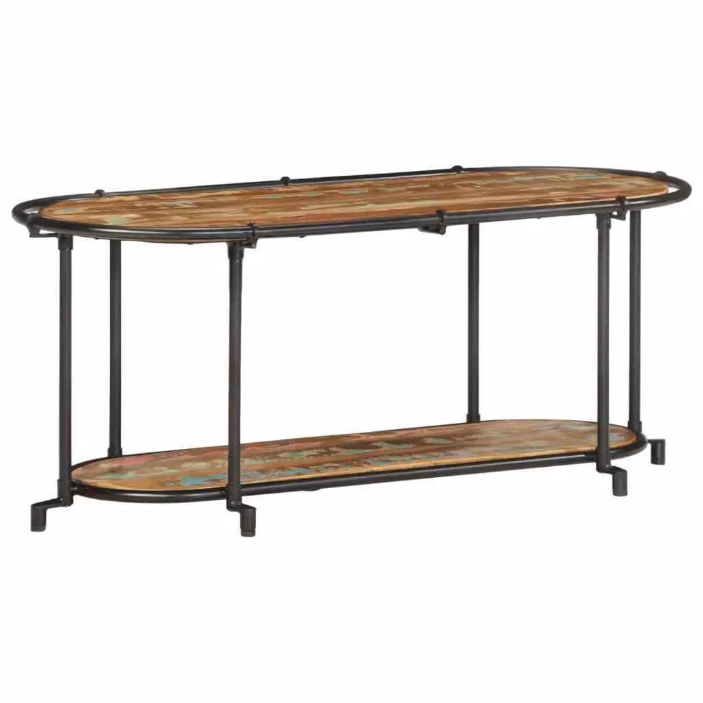 Berkfield Home Industrial TV Cabinet in Brown Reclaimed Solid Wood W/D/H: 100 x 42 x 40 cm – 2