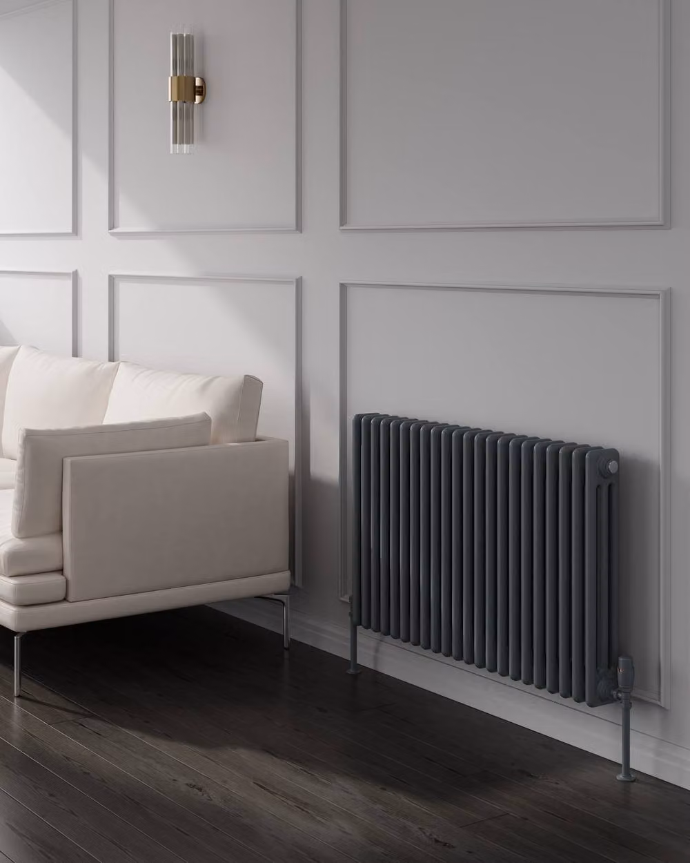 Bathroom Kingdom Colona Anthracite Double Column Horizontal Radiator, Grey, W: 119 cm, H: 50 cm – 2