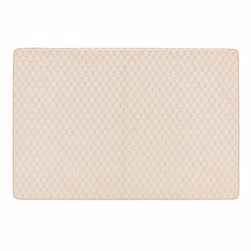 My Mat Sculptured Honeycomb Ivory Geometric Rug, W: 200 cm, L: 290 cm