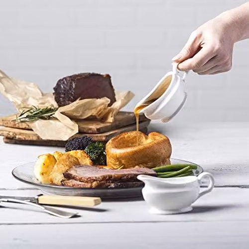 WM Bartleet & Sons 1750 Set of 2 White Porcelain Drip-Free Gravy and Sauce Boats, 90ml each – 2