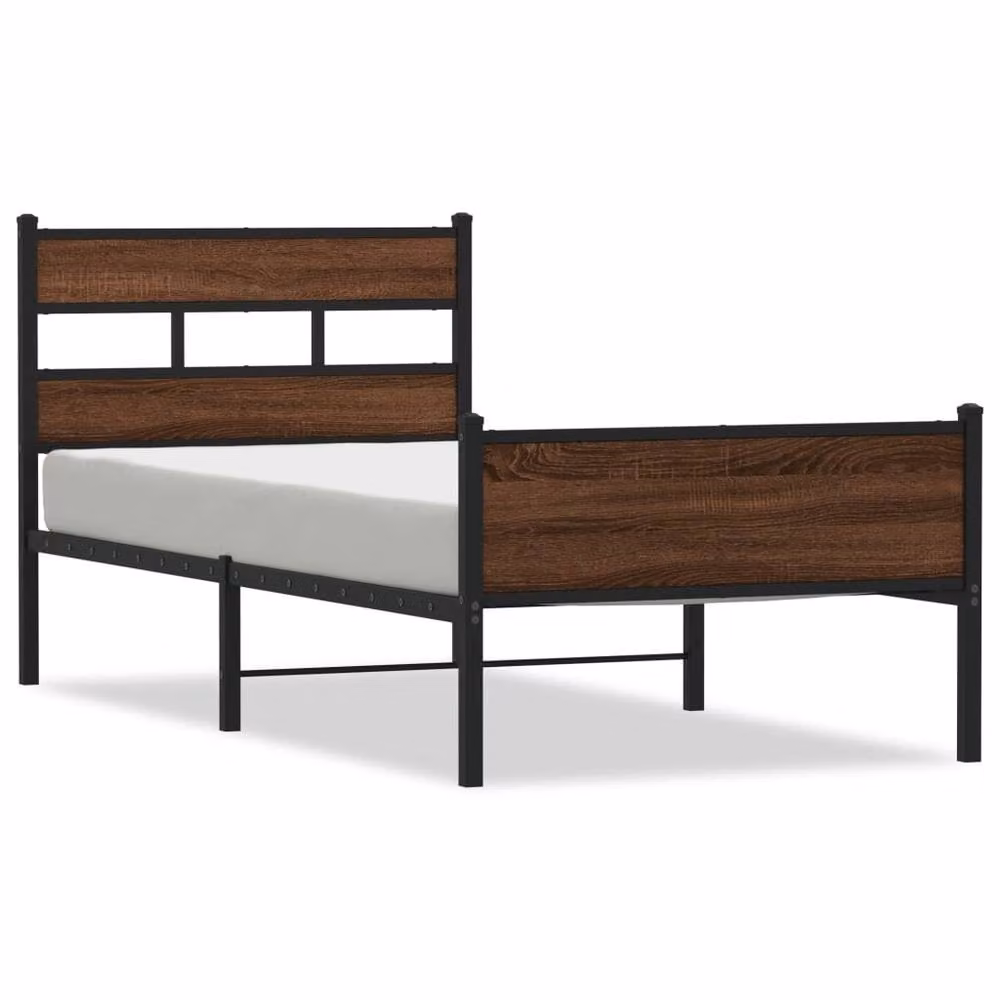 Berkfield Home Elegant Single Bed Frame with Drawers in Brown Oak – 3