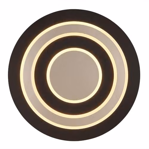 Globo Lighting Modern Round LED Ceiling Light in Champagne, Brown and Black Metal and MDF, D: 48 cm, 40 W, 1100 lm, 3000 K Warm White – 5