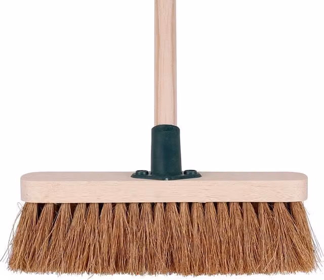 Charles Bentley Coco Fibre and Wood Garden Broom in Brown, Width: 29 cm