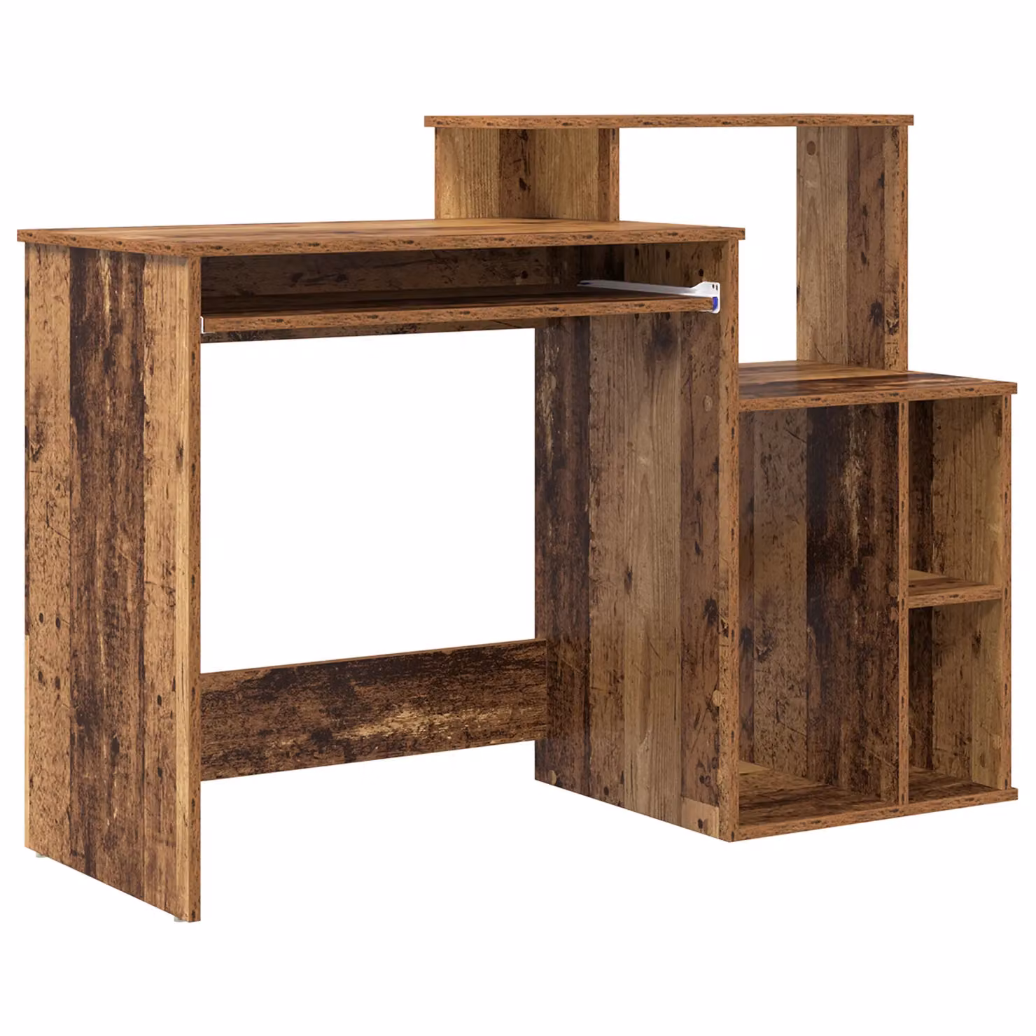 Berkfield Home Writing Desk with Storage in Old Wood Brown, W/D/H: 120.5 x 44 x 88.5 cm – 2
