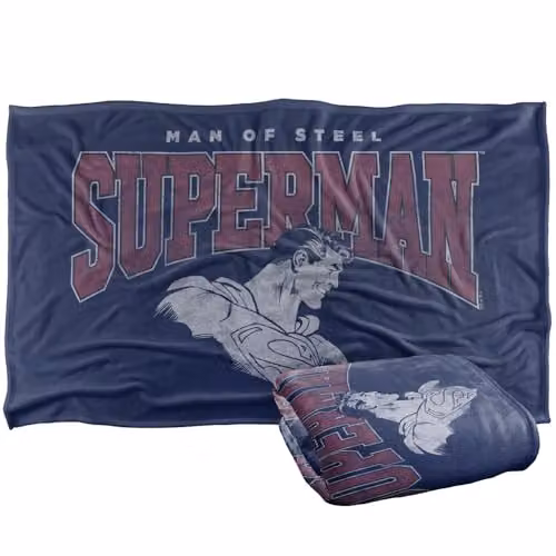Warner Bros. Superman Silky Touch Super Soft Fleece Throw Blanket, Multicolour, W: 91.44 cm x L: 147 cm