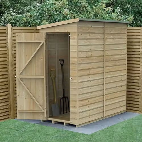 Forest Garden Rustic Pent Wooden Shed in Brown or Green, W: 182.88 cm, D: 91.44 cm, H: 198.8 cm – 2
