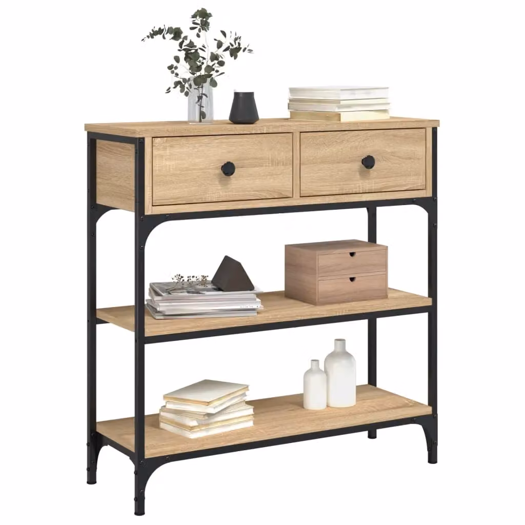 Berkfield Home Sonoma Oak Console Table, Brown, W: 72.5 cm, D: 25 cm, H: 75 cm – 3