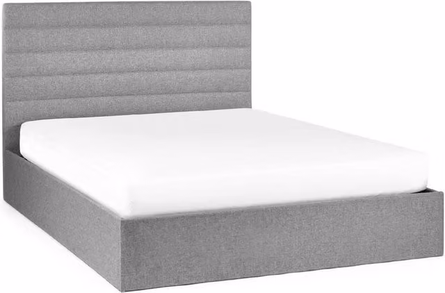 Cheshire Slate Grey Upholstered Ottoman Storage Bed - Double (Width: 135 cm) – 1
