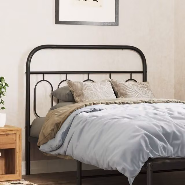 Berkfield Home Classic Metal Headboard in Black, Width: 100 cm – 1