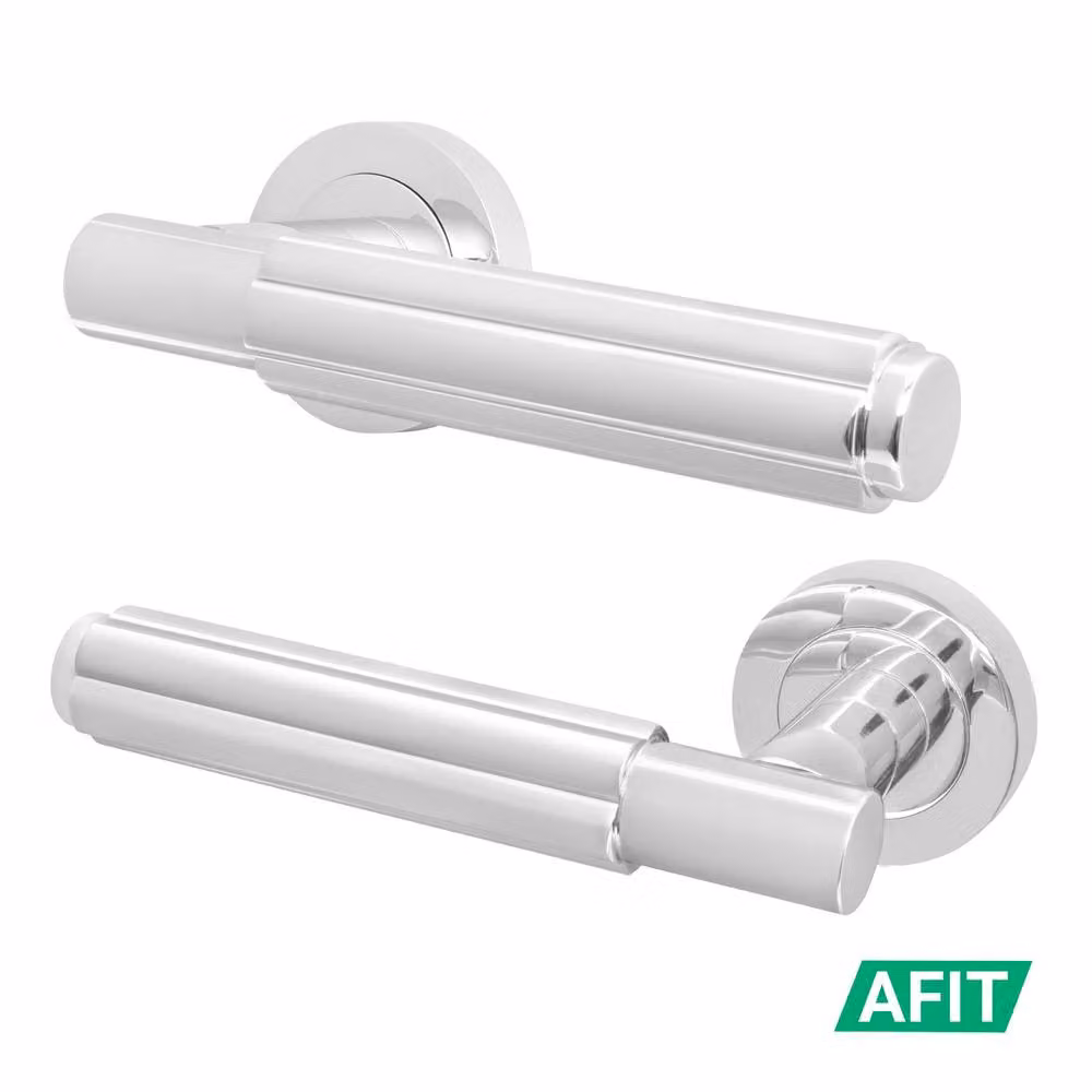 AFIT Polished Chrome Internal Lever On Rose Door Handle, Silver, W/D/H: 15.0 x 6.7 x 15.0 cm – 2