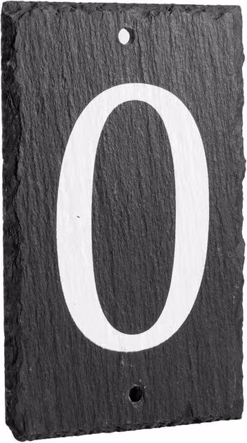 Nicola Spring Rustic Natural Solid Slate House Number 0 Plaque in Grey, W/H: 9 x 14.5 cm – 7