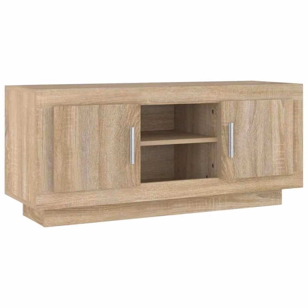 Berkfield Home Sonoma Oak TV Cabinet in Light Tan Beige, W/D/H: 102 x 35 x 45 cm – 2