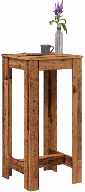 Berkfield Home Bar Table in Brown Old Wood, W: 51 cm, D: 50 cm, H: 103.5 cm