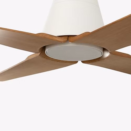 Netlighting FARO Barcelona LED Ceiling Light in White and Wood with Remote Control, IP44 Rated, 3000K Warm White – 3