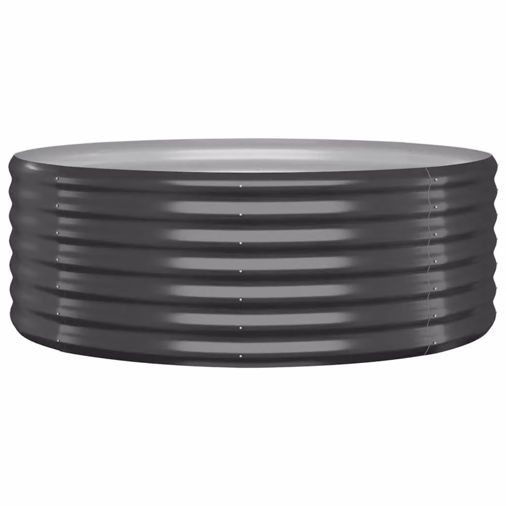 Berkfield Home Garden Powder-coated Steel Raised Bed in Anthracite Black, W/D/H: 100 x 100 x 36 cm – 2